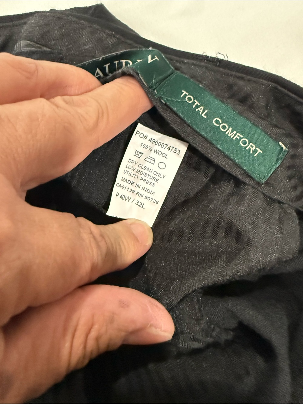 Ralph Lauren Men's Black Straight-Leg Dress Pants - Picture 5 of 6
